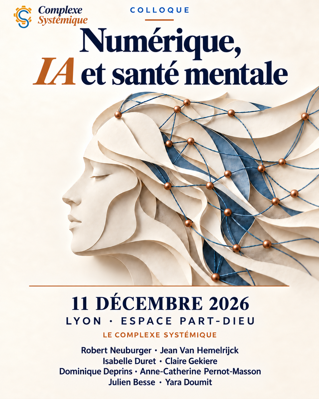 Visuel du colloque Numérique, IA et santé mentale du Complexe Systémique